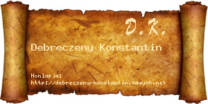 Debreczeny Konstantin névjegykártya